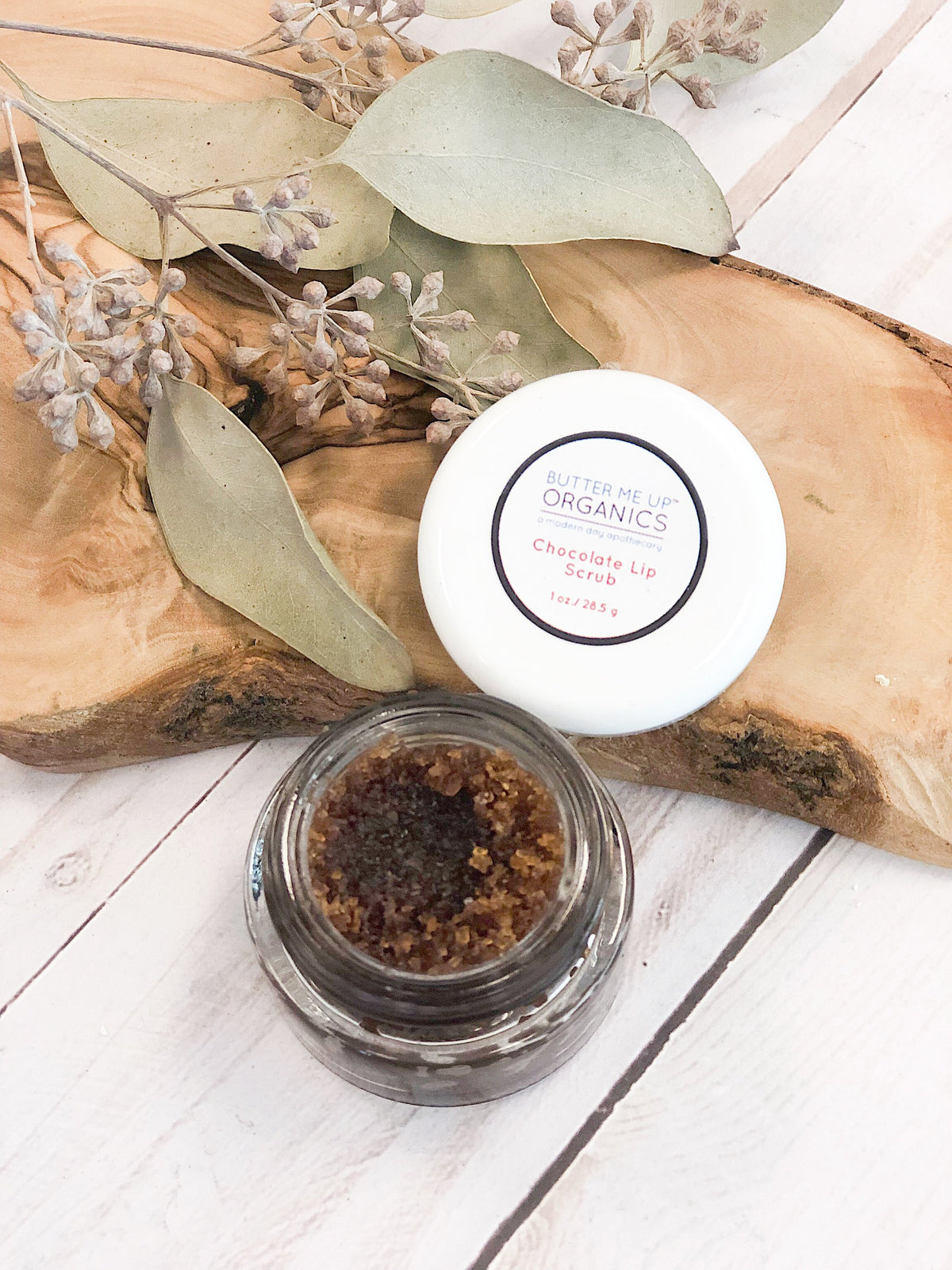 Butter Me Up Organics Chocolate Lip Scrub for Flaky Chapped Lips