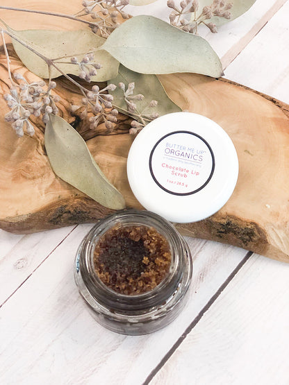 Butter Me Up Organics Chocolate Lip Scrub for Flaky Chapped Lips
