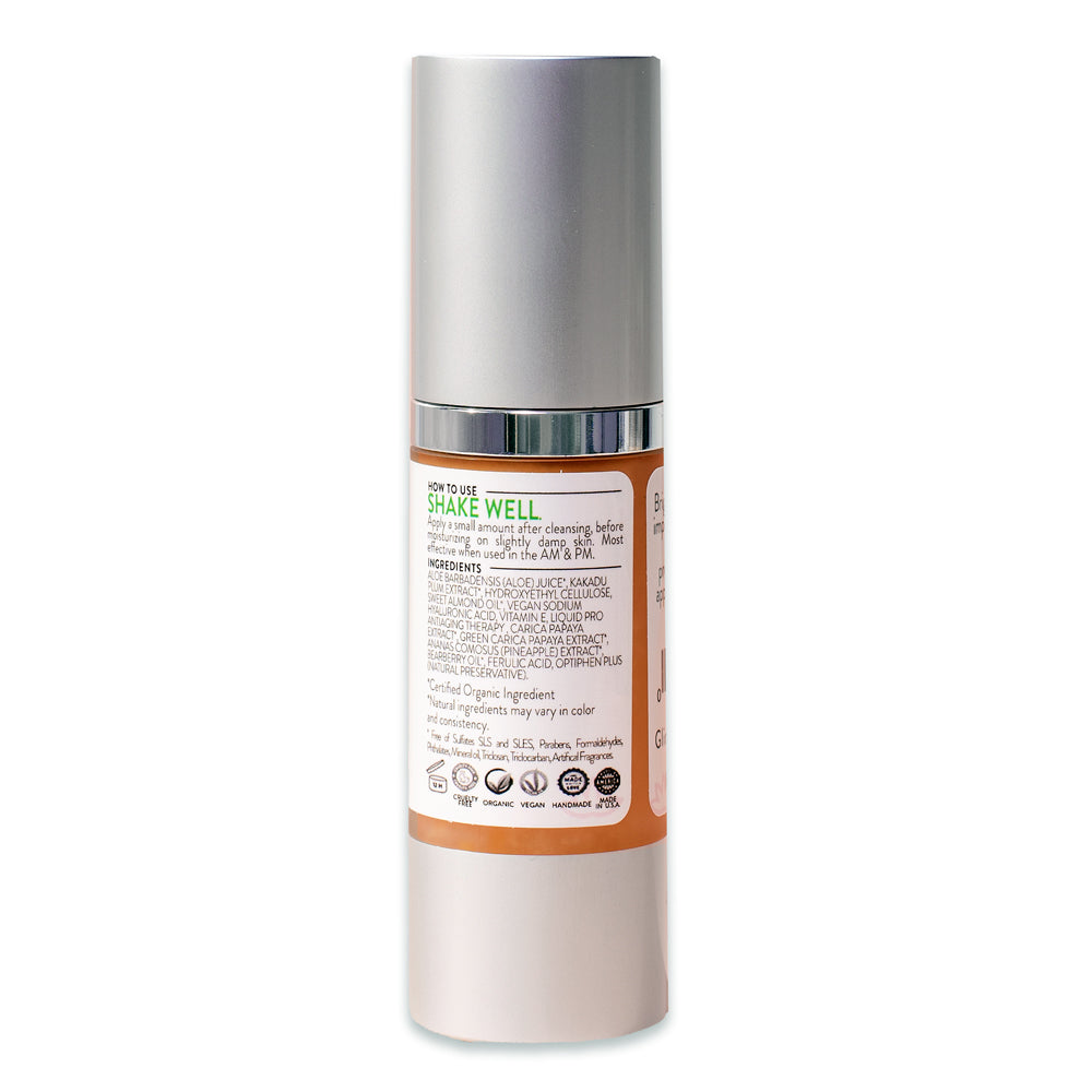 Glimmer Goddess Organic Vitamin C Serum 20% Skin Glow Formula with Hyaluronic & Ferulic Acid