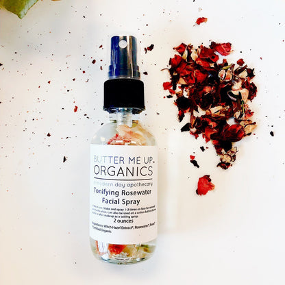Butter Me Up Organics Rosewater Toner / Facial Mist / Makeup Setting Spray