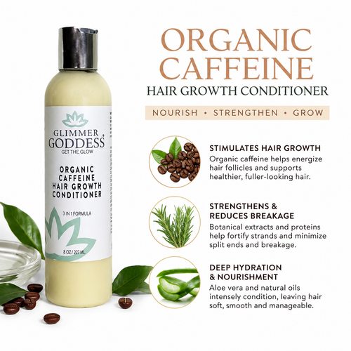 Glimmer Goddess Organic Caffeine Hair Growth Conditioning Mask